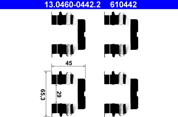 ATE 13.0460-0442.2 - Tarvikesarja, jarrupala inparts.fi