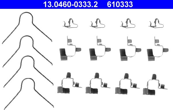 ATE 13.0460-0333.2 - Tarvikesarja, jarrupala inparts.fi