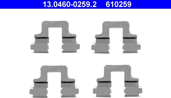 ATE 13.0460-0259.2 - Tarvikesarja, jarrupala inparts.fi