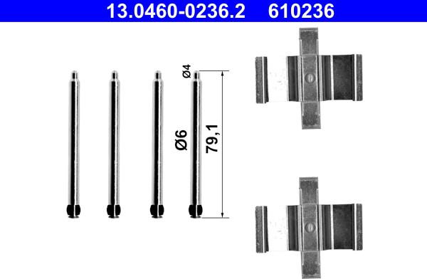 ATE 13.0460-0236.2 - Tarvikesarja, jarrupala inparts.fi