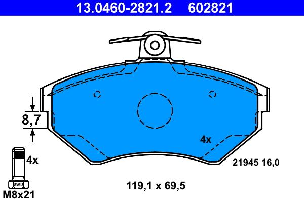 ATE 13.0460-2821.2 - Jarrupala, levyjarru inparts.fi