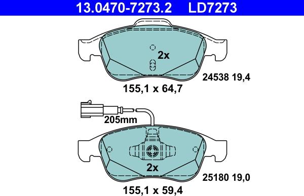 ATE 13.0470-7273.2 - Jarrupala, levyjarru inparts.fi