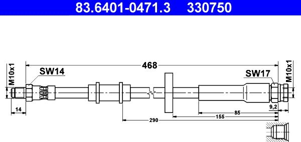 ATE 83.6401-0471.3 - Jarruletku inparts.fi