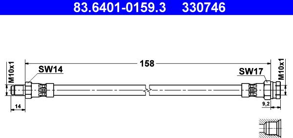 ATE 83.6401-0159.3 - Jarruletku inparts.fi