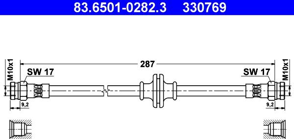 ATE 83.6501-0282.3 - Jarruletku inparts.fi