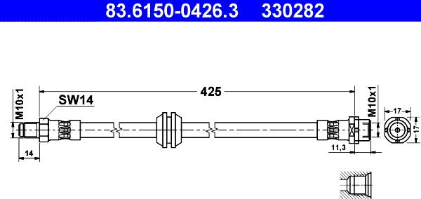 ATE 83.6150-0426.3 - Jarruletku inparts.fi