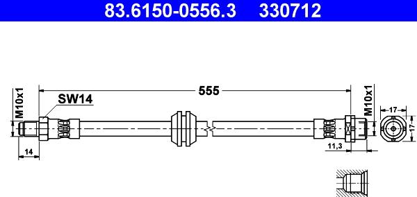 ATE 83.6150-0556.3 - Jarruletku inparts.fi