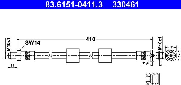 ATE 83.6151-0411.3 - Jarruletku inparts.fi