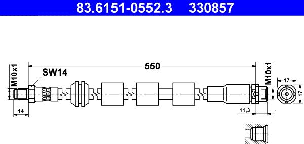 ATE 83.6151-0552.3 - Jarruletku inparts.fi