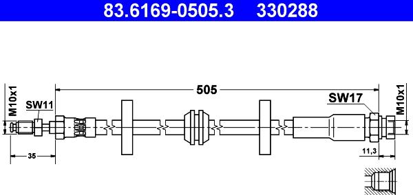 ATE 83.6169-0505.3 - Jarruletku inparts.fi