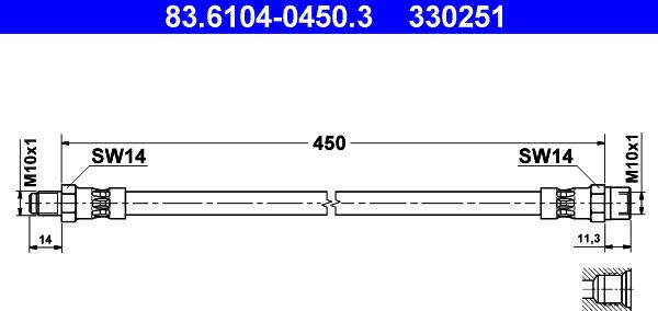 ATE 83.6104-0450.3 - Jarruletku inparts.fi