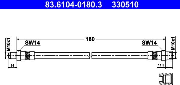 ATE 83.6104-0180.3 - Jarruletku inparts.fi