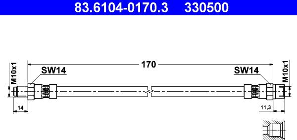 ATE 83.6104-0170.3 - Jarruletku inparts.fi