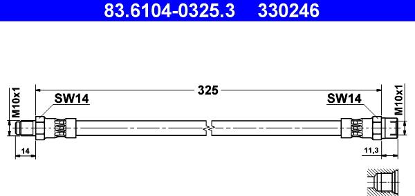 ATE 83.6104-0325.3 - Jarruletku inparts.fi