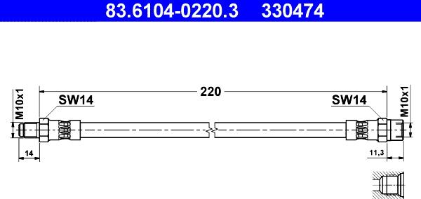 ATE 83.6104-0220.3 - Jarruletku inparts.fi