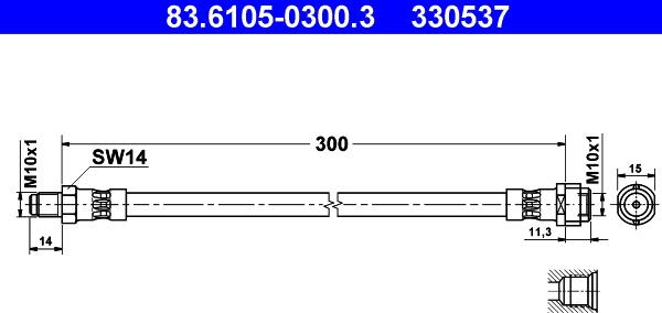 ATE 83.6105-0300.3 - Jarruletku inparts.fi