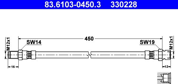 ATE 83.6103-0450.3 - Jarruletku inparts.fi