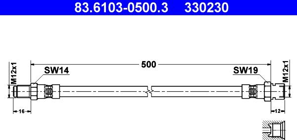 ATE 83.6103-0500.3 - Jarruletku inparts.fi