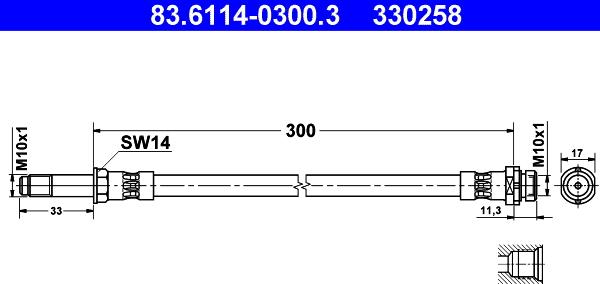 ATE 83.6114-0300.3 - Jarruletku inparts.fi