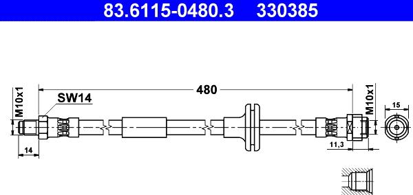 ATE 83.6115-0480.3 - Jarruletku inparts.fi