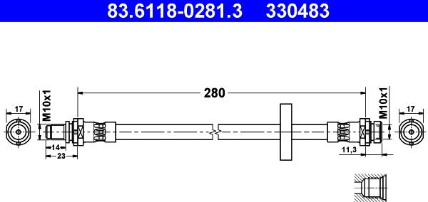 ATE 83.6118-0281.3 - Jarruletku inparts.fi