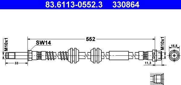 ATE 83.6113-0552.3 - Jarruletku inparts.fi