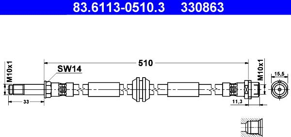 ATE 83.6113-0510.3 - Jarruletku inparts.fi