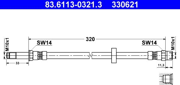 ATE 83.6113-0321.3 - Jarruletku inparts.fi