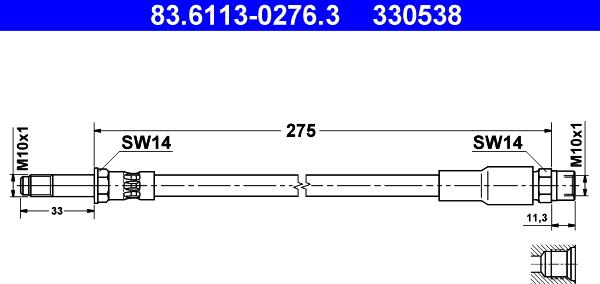 ATE 83.6113-0276.3 - Jarruletku inparts.fi