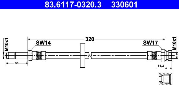 ATE 83.6117-0320.3 - Jarruletku inparts.fi