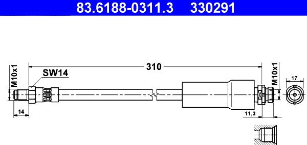 ATE 83.6188-0311.3 - Jarruletku inparts.fi