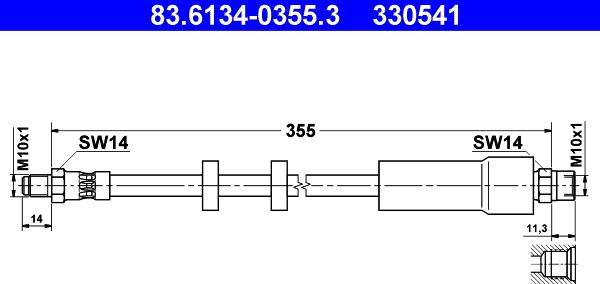 ATE 83.6134-0355.3 - Jarruletku inparts.fi