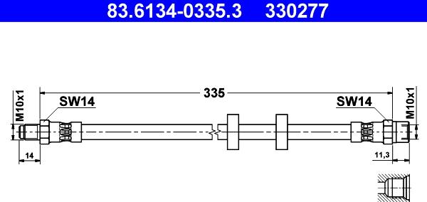 ATE 83.6134-0335.3 - Jarruletku inparts.fi