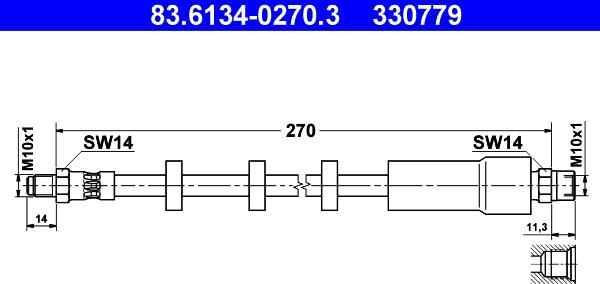 ATE 83.6134-0270.3 - Jarruletku inparts.fi