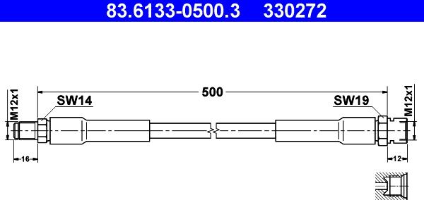 ATE 83.6133-0500.3 - Jarruletku inparts.fi