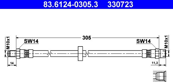 ATE 83.6124-0305.3 - Jarruletku inparts.fi