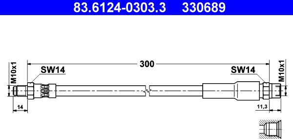 ATE 83.6124-0303.3 - Jarruletku inparts.fi