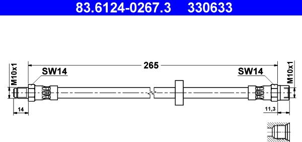 ATE 83.6124-0267.3 - Jarruletku inparts.fi