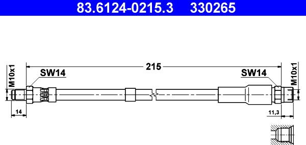 ATE 83.6124-0215.3 - Jarruletku inparts.fi