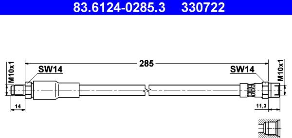 ATE 83.6124-0285.3 - Jarruletku inparts.fi