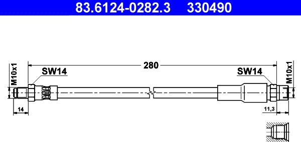 ATE 83.6124-0282.3 - Jarruletku inparts.fi