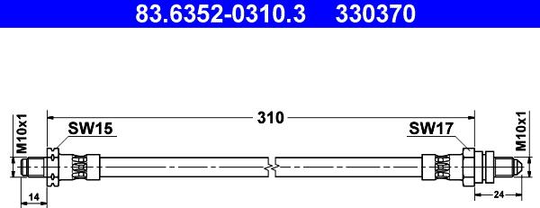 ATE 83.6352-0310.3 - Jarruletku inparts.fi