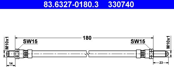 ATE 83.6327-0180.3 - Jarruletku inparts.fi