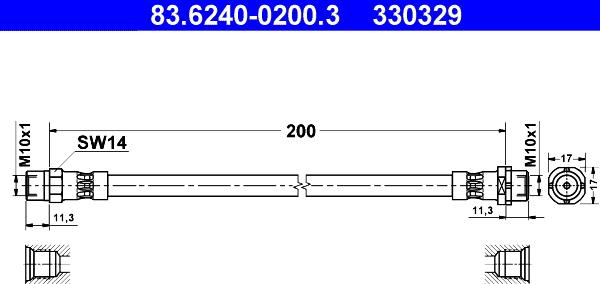 ATE 83.6240-0200.3 - Jarruletku inparts.fi