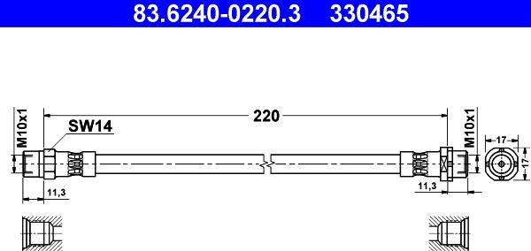 ATE 83.6240-0220.3 - Jarruletku inparts.fi