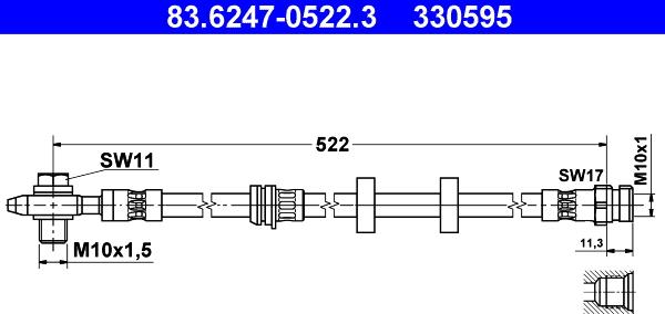 ATE 83.6247-0522.3 - Jarruletku inparts.fi