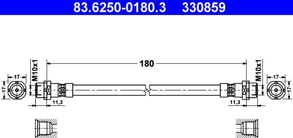 ATE 83.6250-0180.3 - Jarruletku inparts.fi