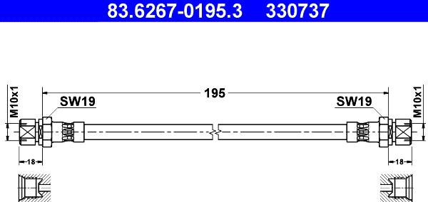 ATE 83.6267-0195.3 - Jarruletku inparts.fi