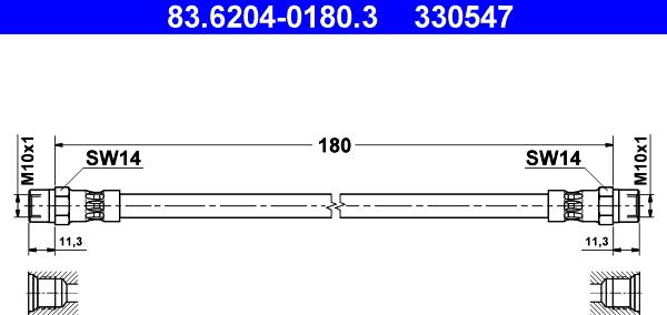 ATE 83.6204-0180.3 - Jarruletku inparts.fi