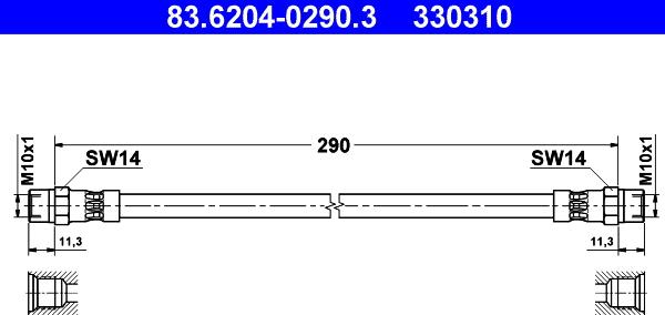 ATE 83.6204-0290.3 - Jarruletku inparts.fi